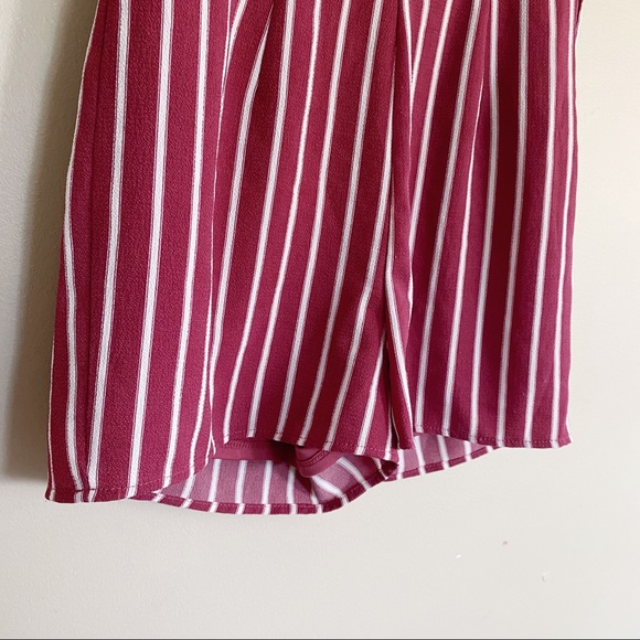 Crystal Sky nautical striped short sleeve romper maroon red - Picture 5 of 6
